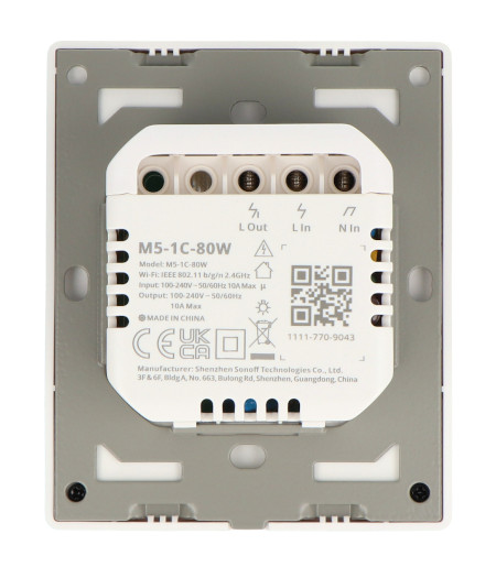 Sonoff M5-1C-80W - inteligentny włącznik ścienny WiFi / Matter - 1-kanałowy - biały