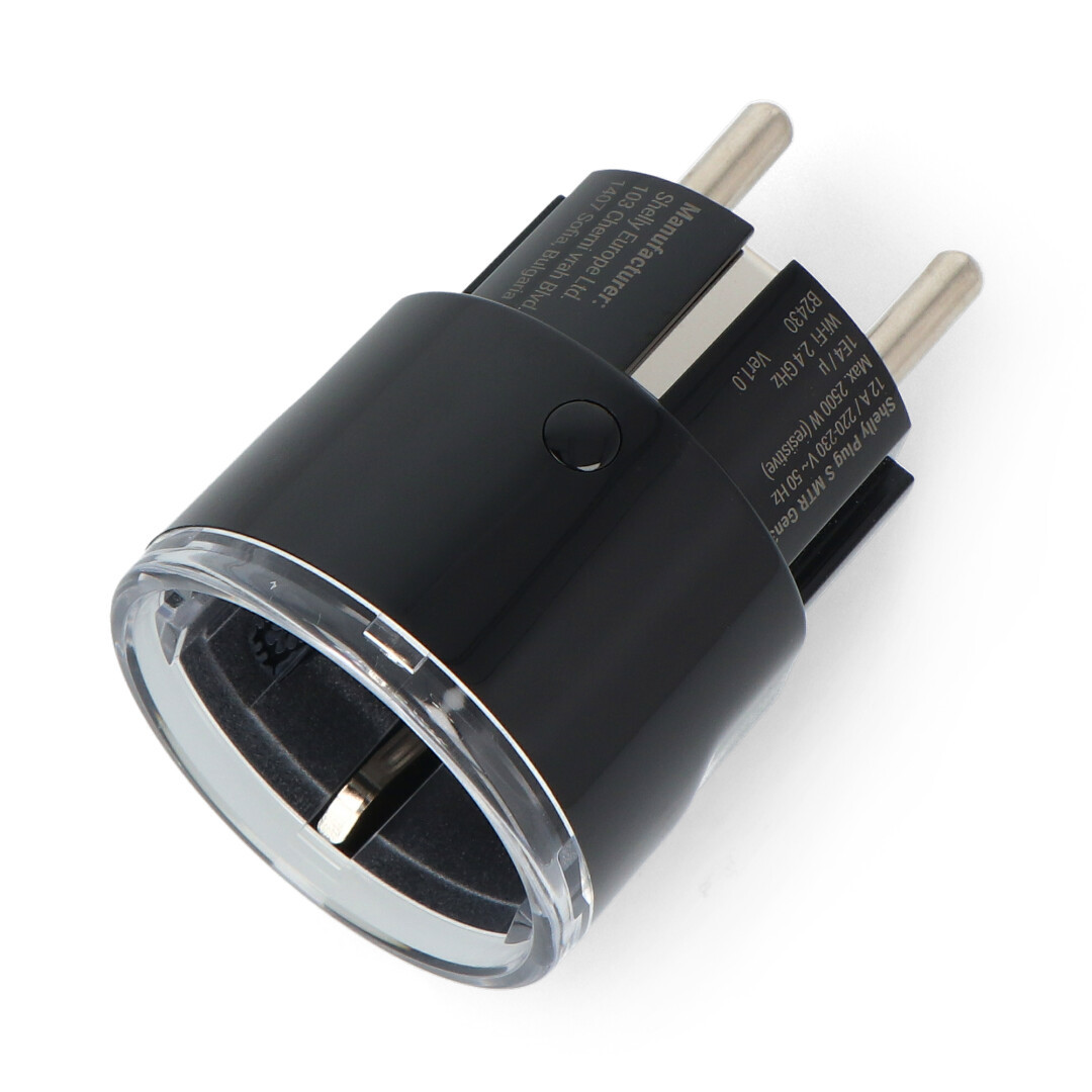 Shelly Plug S Gen3 - inteligentne gniazdko WiFi / Bluetooth / Matter z pomiarem energii - czarne