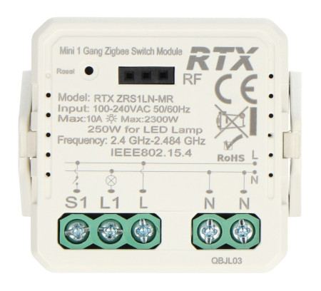Tuya - jednokanałowy mini przekaźnik 10A - ZigBee - aplikacja Android/iOS - RTX ZRS1LN-MR