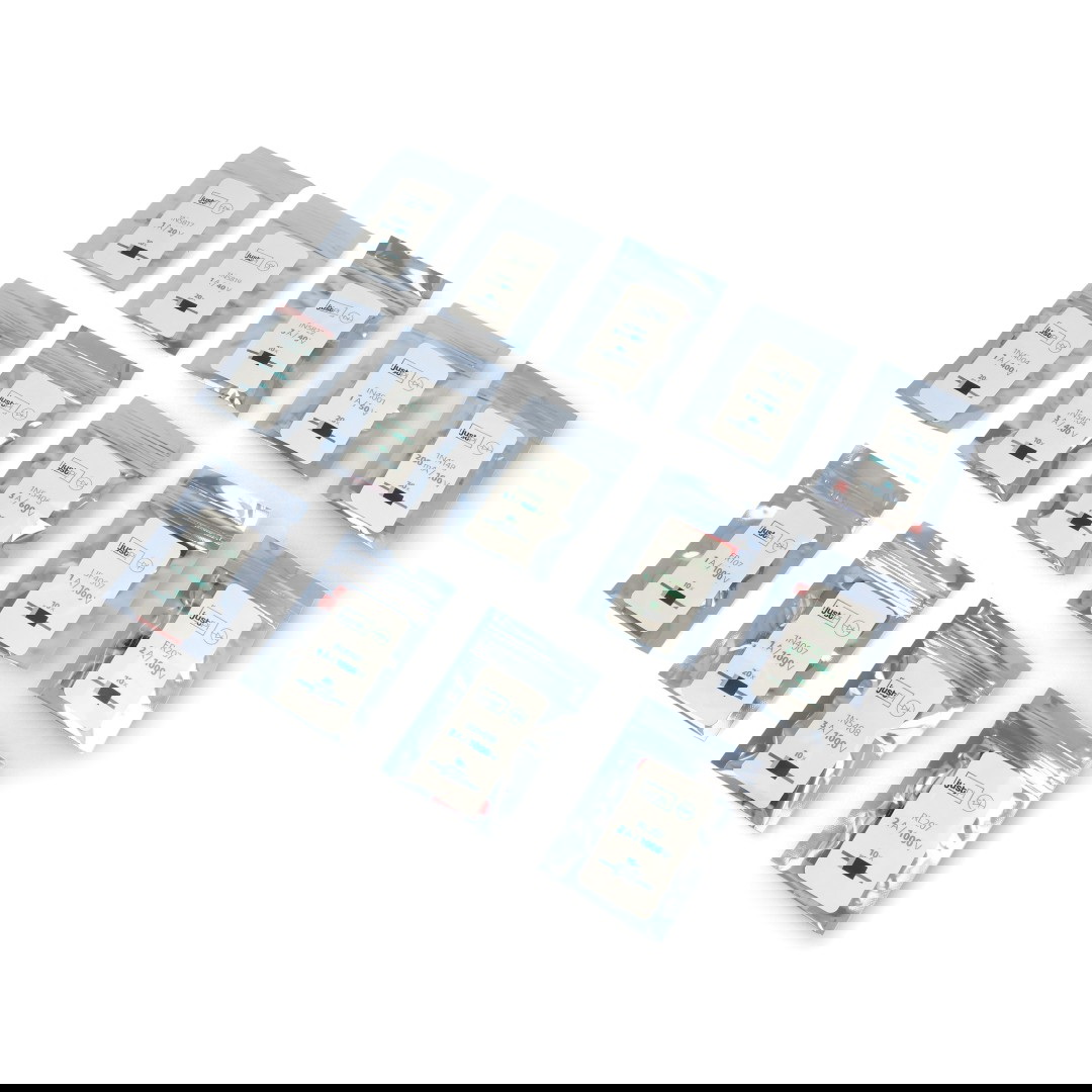  Zestaw diod prostowniczych zawiera aż 14 różnych rodzajów diod prostowniczych. 