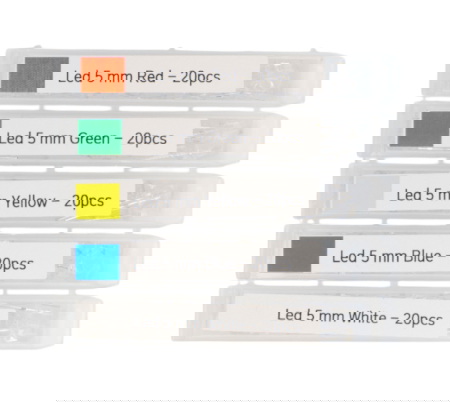Zestaw diod LED 5 mm - justPi - 100 szt.