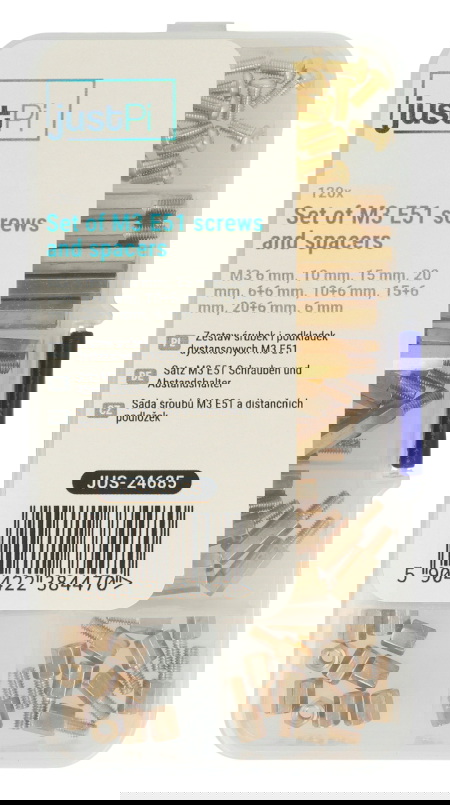 Zestaw śrubek i podkładek dystansowych M3 E51 - 120 szt. - justPi