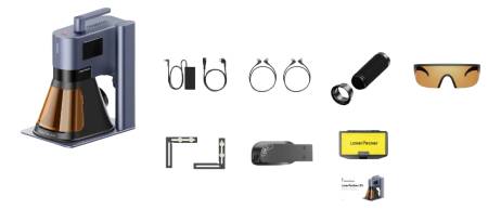 LaserPecker LP5 - światłowodowa i diodowa grawerka laserowa 20 W - zestaw podstawowy