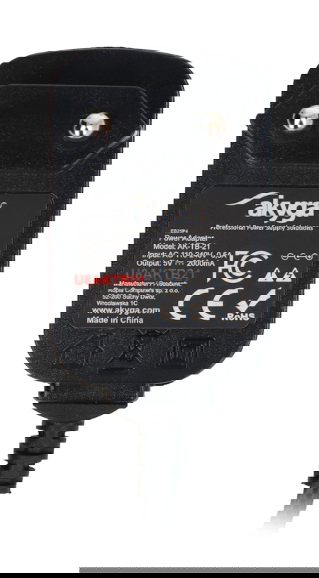 Zasilacz impulsowy Akyga AK-TB-21 5 V / 2 A 10 W - wtyk DC 2,5 / 0,7 mm