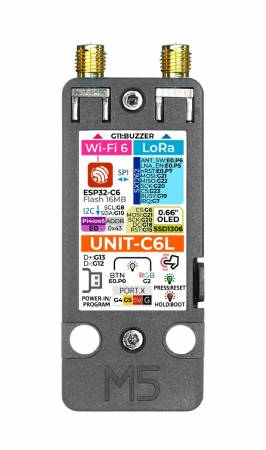Unit C6L - moduł LoRa do Meshtastic - SX1262, ESP32-C6 - M5Stack U202