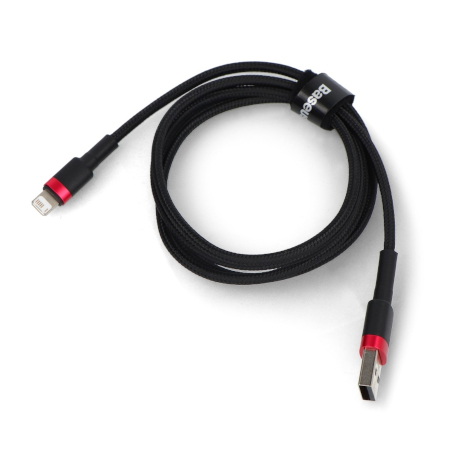 Przewód USB A - Lightning Baseus Cafule czarno-czerwony - 1 m