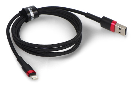 Przewód USB A - Lightning Baseus Cafule czarno-czerwony - 1 m