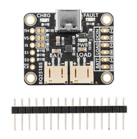 Moduł ładowania akumulatorów Li-Pol / Li-Ion / Li-Fe 5 V bq25185 USB typu C / DC / panel solarny - Adafruit 6091