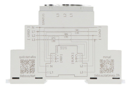 BleBox energyMeter DIN - jedno / trójfazowy dwukierunkowy miernik energii WiFi