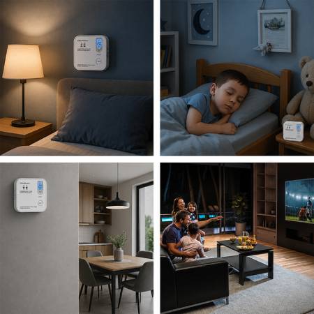 Czujnik tlenku węgla bateryjny - WiFi Tuya - Qoltec 52655