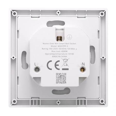 Sonoff WS01TPF-E - inteligentne gniazdko ścienne WiFi / Matter - typ F - 16 A 4000 W